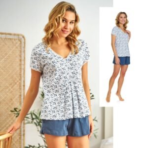 Πιτζάμα εγκυμοσύνης & θηλασμού Navy Bloom