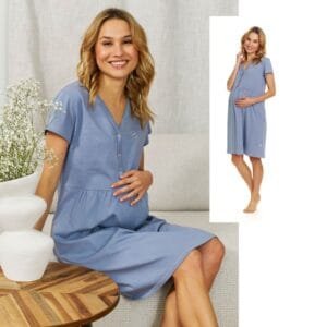 Νυχτικό εγκυμοσύνης και θηλασμού Sky Blue