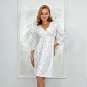 Νυχτικό εγκυμοσύνης & θηλασμού με μανίκι Leaves