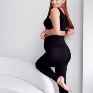 Βαμβακερό κολάν εγκυμοσύνης Μαύρο