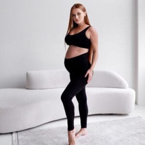 Βαμβακερό κολάν εγκυμοσύνης Μαύρο