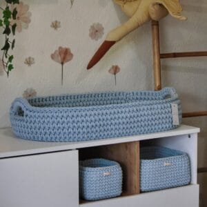 Πλεκτή Αλλαξιέρα Καλάθι Με Στρώμα 75χ40