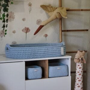 Πλεκτή Αλλαξιέρα Καλάθι Με Στρώμα 75χ40