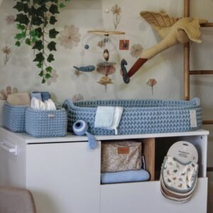 Πλεκτή Αλλαξιέρα Καλάθι Με Στρώμα 75χ40