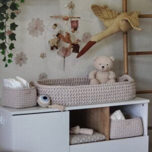 Πλεκτή Αλλαξιέρα Καλάθι Με Στρώμα 75χ40