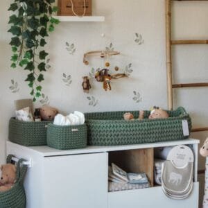 Πλεκτή αλλαξιέρα καλάθι με στρώμα Eucalyptus