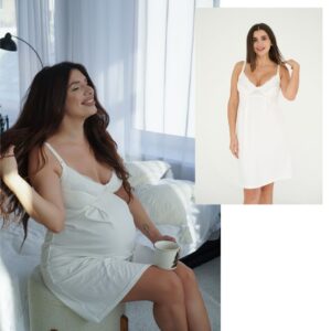 Νυχτικό εγκυμοσύνης και θηλασμού Εκρού